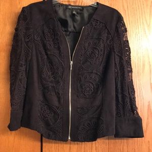 Black lace zip up jacket